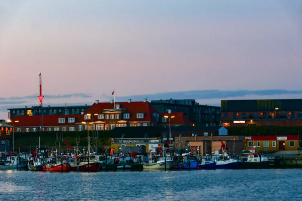 Hirtshals Danemark Nuit Vue Port Bateaux Pêche Nuit — Photo