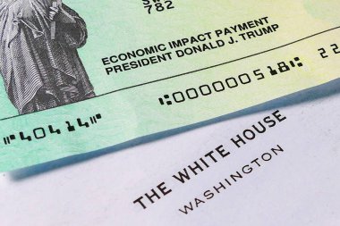 Başkan Donald J. Trump 'tan Ekonomik Etki Ödeme çeki ve Beyaz Saray' dan bir mektup..