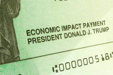 Başkan Donald J. Trump 'tan Ekonomik Etki Ödeme çeki.