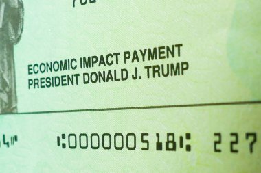 Başkan Donald J. Trump 'tan Ekonomik Etki Ödeme çeki.