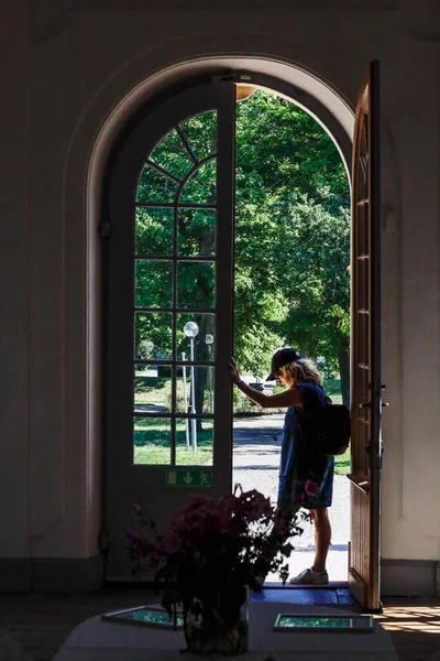 Stockholm Sveç Malaren Gölü Ndeki Svartsjo Kalesi Nin Ana Girişinde — Stok fotoğraf