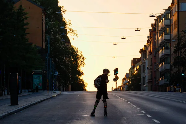 Стокгольм Швеция Роллер Хорнсгатане Ранним Утром — стоковое фото
