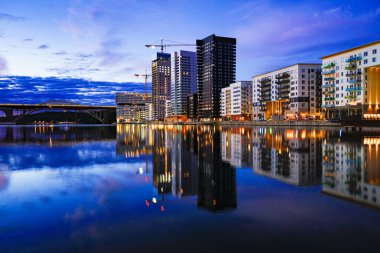 Stockholm, İsveç Sabahın erken saatlerinde Liljeholmskajen