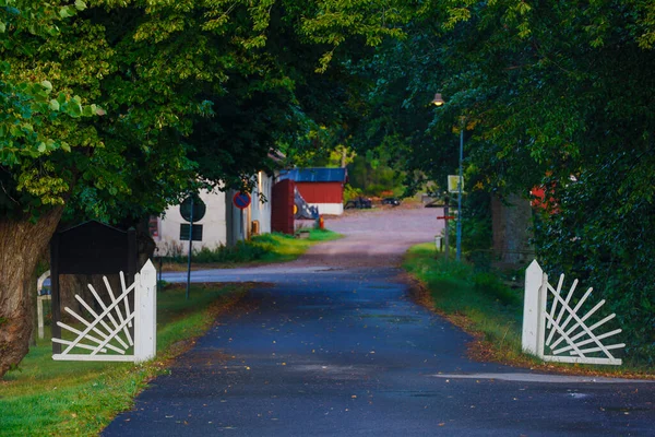 Oxelosund Švédsko Země Silniční Bílá Brána — Stock fotografie