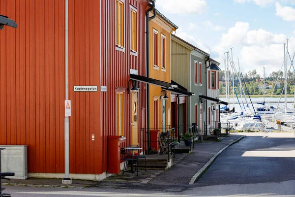 Nykoping Suecia Casas Barrio Brandholmen — Foto de Stock