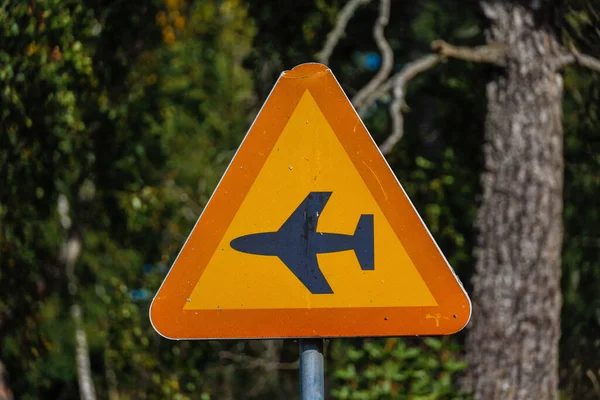 Airplane Street Sign Small Airport — Stock Photo, Image