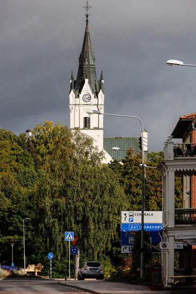 Sunne Sweden Crossing Downtown Sunne Church Sunne Kyrka — Stock Photo, Image