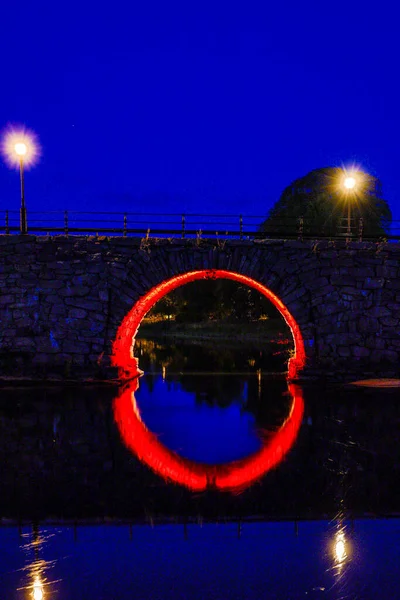 Karlstad Suécia Gamla Stenbron Cidade Ponte Oriental Ponte Pedra Arqueada — Fotografia de Stock