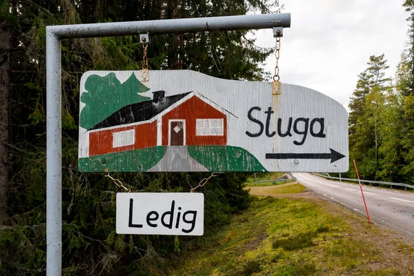 Lekvattned Suécia Sinal Sueco Oferecendo Vaga Uma Casa Para Alugar — Fotografia de Stock