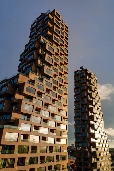 Estocolmo Suécia Torres Residenciais Norra Tornen Noite — Fotografia de Stock