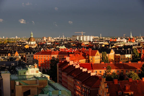 Stockholm Svédország Vasastan Rodaberget Háztetői Kungsholmen — Stock Fotó