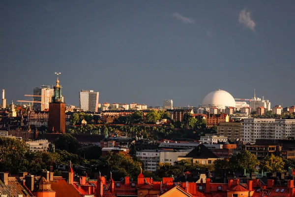 Stockholm Sweden Rooftops Vasastan Rodaberget Kungsholmen Globe City Hall — Stock Photo, Image