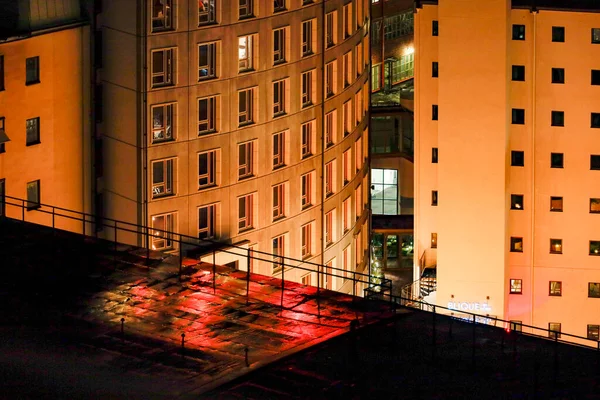 Stockholm Sveç Çatıları Norra Stasyonu Nda Gece Vakti — Stok fotoğraf