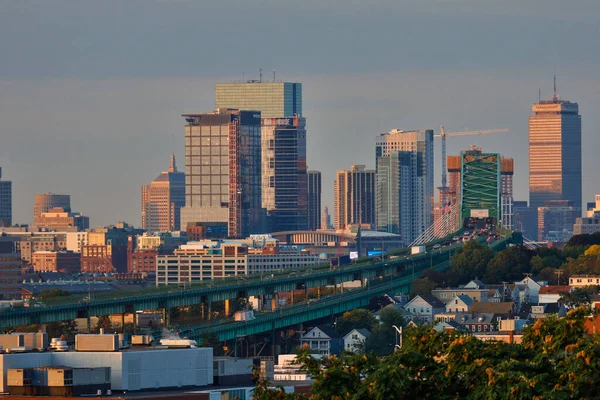 Boston Massachusetts Usa 2020 Október Hajnalban Biston Városképe John Hancock — Stock Fotó