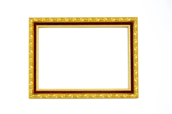 Goldener Bilderrahmen Auf Weißem Hintergrund — Stockfoto