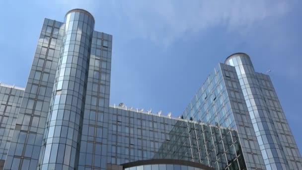 Brussels Belgium July 2018 European Parliament Building Brussels Belgium Most — Stock Video