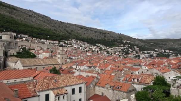 Landskap Dubrovniks Gamla Stadsdel Kroatien Dubrovnik Känd Som Världens Finaste — Stockvideo