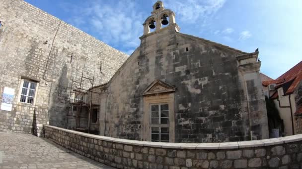 Three Bells Church Tower Dubrovnik Old Town Croatia Dubrovník Znám — Stock video