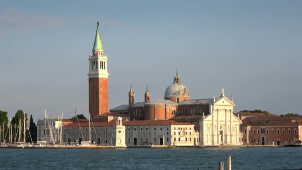 Εκκλησία Του San Giorgio Maggiore Από San Marco Βενετία Εκκλησία — Αρχείο Βίντεο