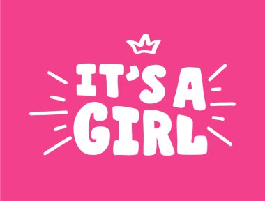 elle çizilmiş şablon Parlak pembe arka plan üzerinde bir kız