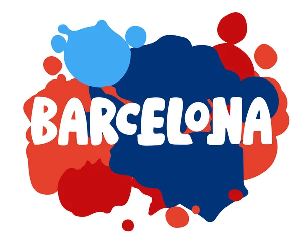 Barcelona Kalligrafie Belettering Witte Achtergrond Vector Illustratie — Stockvector