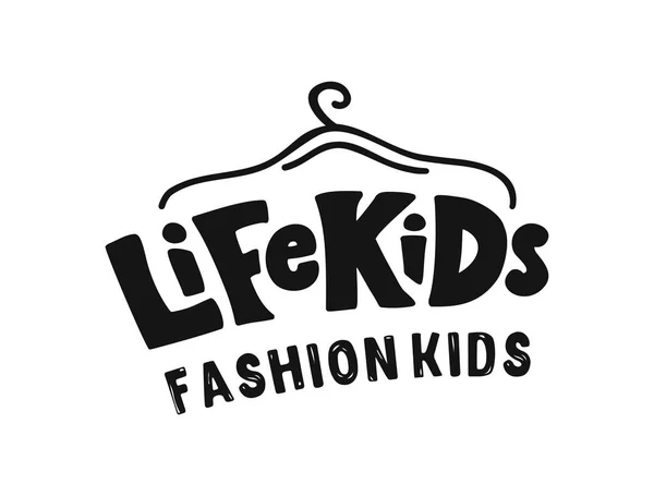 Cintre Dessiné Main Avec Lettrage Life Kids Sur Fond Blanc — Image vectorielle