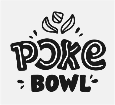 Restoran için Poke Bowl Logosu. Vektör Tasarım Elemanı