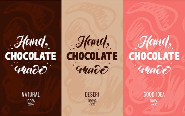 Logo Letras Dibujadas Mano Chocolate Ilustración Vectorial — Vector de stock