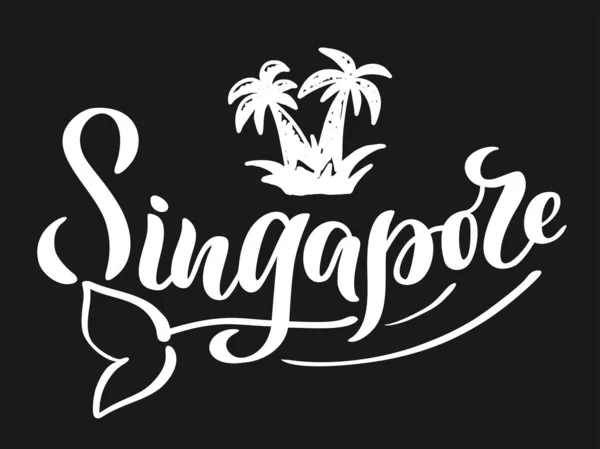 Singapore Lettering Logo Vector Illustration — Stock Vector