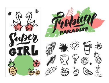 Parti için el çizilmiş vektör harfleri 