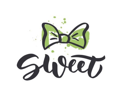 Kız giysileri için metin vektör illüstrasyon. Küçük Kadınkali kaligrafi