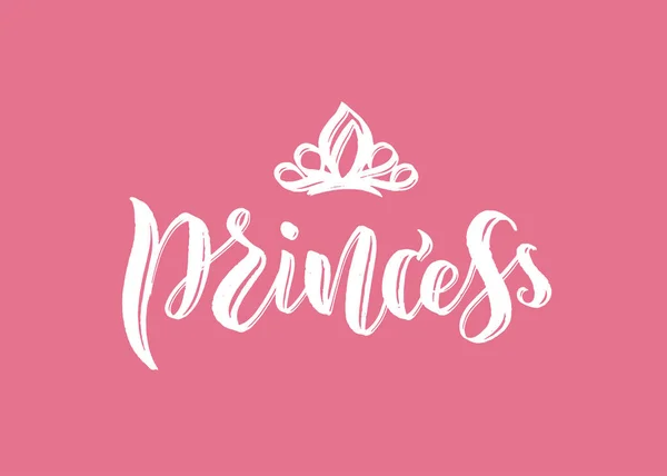 Handwritten Calligraphy Princess Vector Illustration — Stock Vector