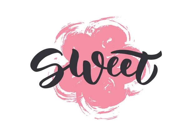 Sweet Kézírásos Kalligráfia Vektoros Illusztráció — Stock Vector