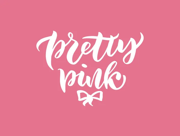 Yazısı Kaligrafi Pretty Pink Vektör Çizimi — Stok Vektör