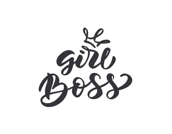 Handwritten Calligraphy Girl Boss Vector Illustration — Stock Vector