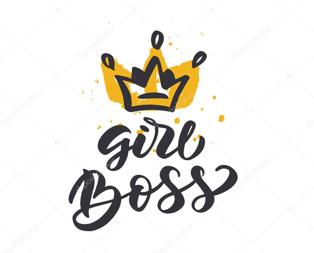 Vector illustration of text for girls clothes. Little Feminine calligraphy