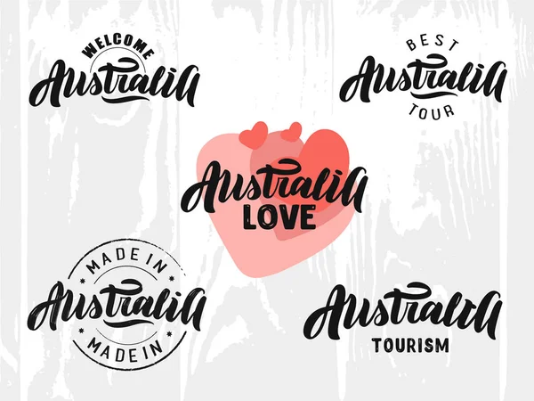 Logo Australii Napis Ilustracja Wektorowa — Wektor stockowy