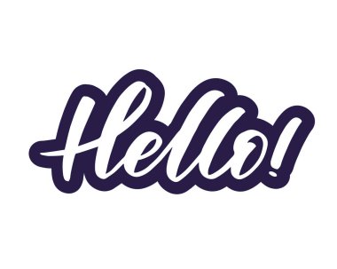 Merhaba kaligrafi yazıile minimalist logo. Vektör çizimi