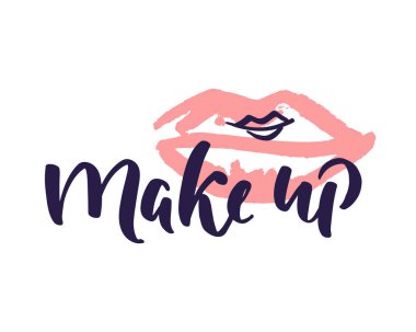 Kaligrafi yazımakyaj minimalist logosu. Vektör çizimi