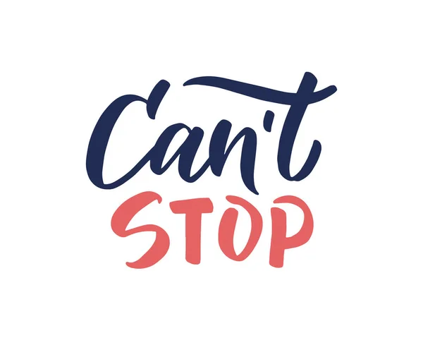 Cant Stop Kaligrafi Yazıile Minimalist Logo Vektör Çizimi — Stok Vektör