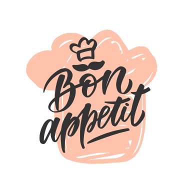 Yemek yazımı. Elle çizilmiş vektör illüstrasyonu. 