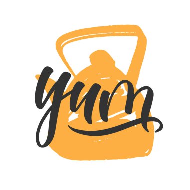 Yemek yazımı. Elle çizilmiş vektör illüstrasyonu. 