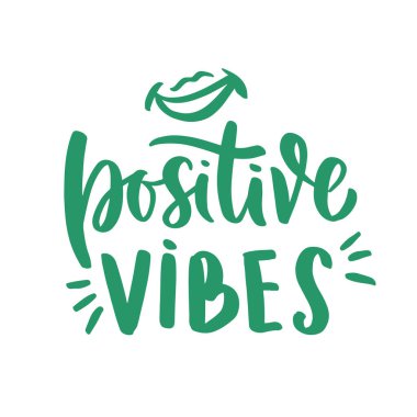 Motive edici tırnak cümlesi ile el çizilmiş harfler. Vektör çizimi