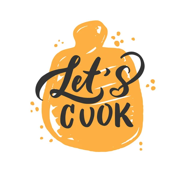 Koken Belettering Hand Getekende Vector Illustratie — Stockvector