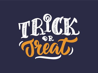 Davet veya tebrik kartı için Cadılar Bayramı şenlikli parti kaligrafisi. Vektör çizimi