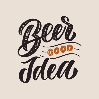 Logo, poster, şablon, kartpostal veya afiş için bira iyi fikir ifade