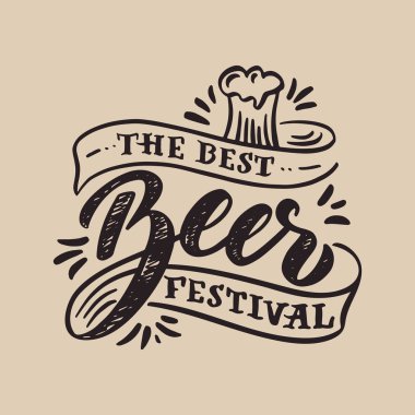 Metin ile renkli afiş en iyi bira festivali