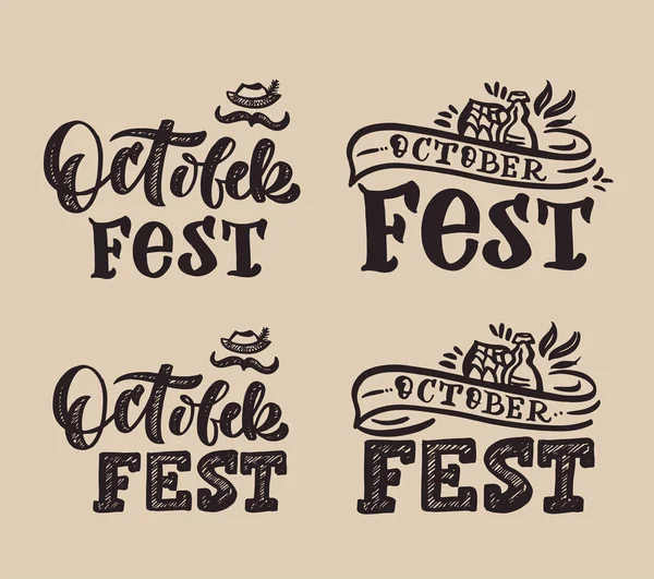 Conjunto Logos Carteles Del Festival Octubre Plantillas Tarjetas Postales Pancartas — Vector de stock