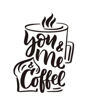 Beyaz arka plan üzerinde cupcake kroki ile el çizilmiş fincan İlham verici ifade