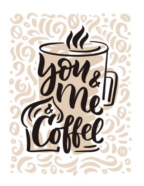 Beyaz arka plan üzerinde cupcake kroki ile el çizilmiş fincan İlham verici ifade